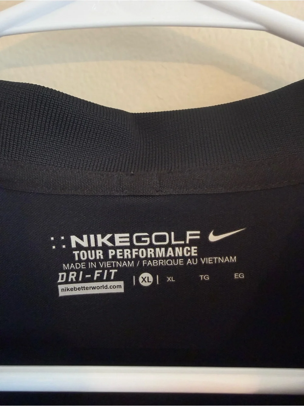 NIKE GOLF TOUR PERFORMANCE MEN'S BLACK LONG SLEEVE POLO SHIRT/SIZE XL